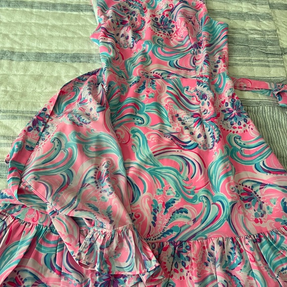 Lilly Pulitzer JOSELYN STRETCH WRAP DRESS, PROSECCO PINK DONT BE JELLY NWT Sz 4 - Picture 5 of 8